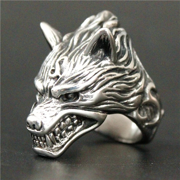 2017 тяжелое кольцо вампира волка 316L из нержавеющей стали Ювелирное модное мужское