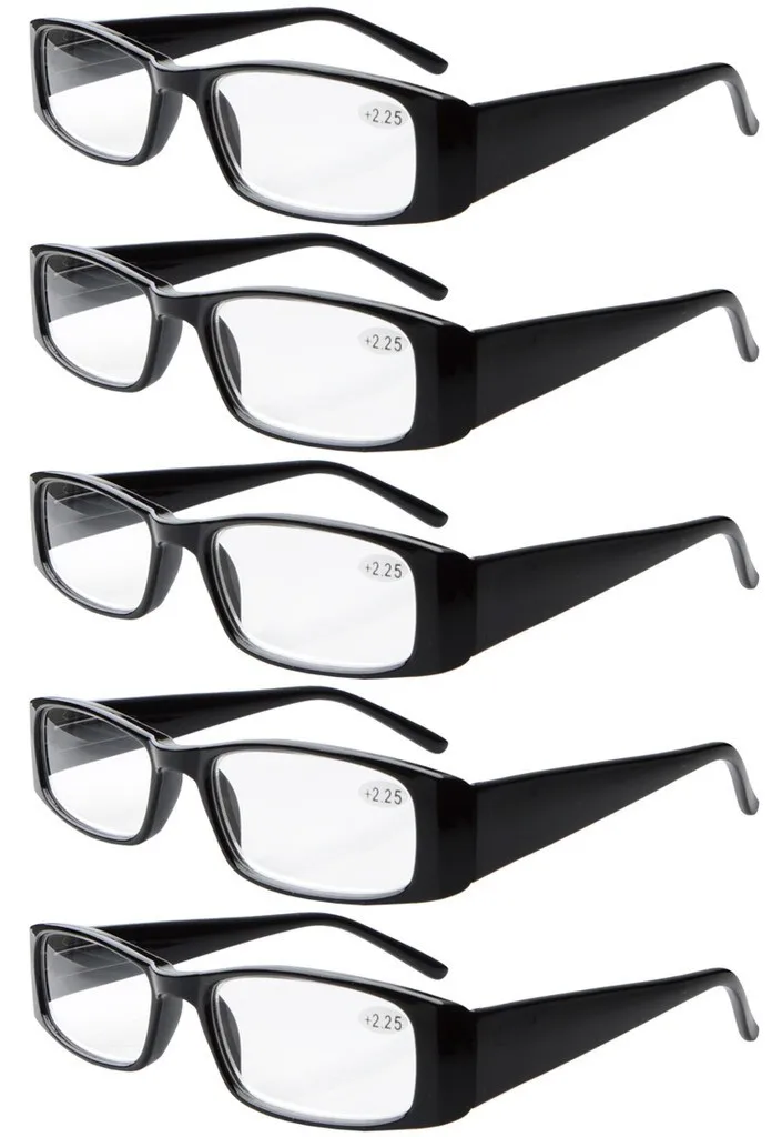 R006 Eyekepper 5-Pack пружинные петли прямоугольные очки для чтения и очки для чтения солнцезащитные очки+ 0,00-+ 4,00