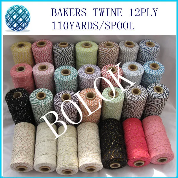 Быстрая доставка 90 шт./лот шпагат из хлопка пекарь 110 ярдов/шпагат цветной шпагата