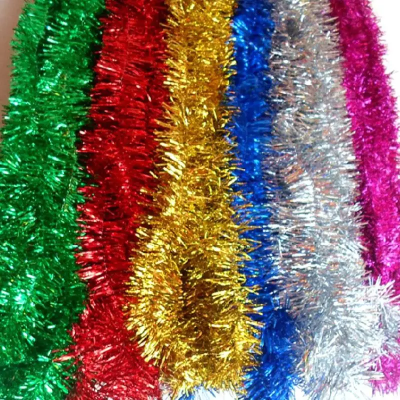

2 Meters Plastic Color Streamers Wall Christmas Tree Surround Ribbon Christmas Garland Decoration Wedding Party Supplies 5pcs