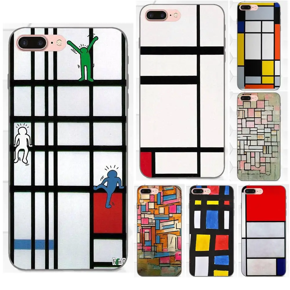 ТПУ для Samsung Galaxy A3 A5 A6 A6s A7 A8 A9 Star Plus 2016 2017 2018 абстрактное искусство Piet Mondrian|Бамперы| |