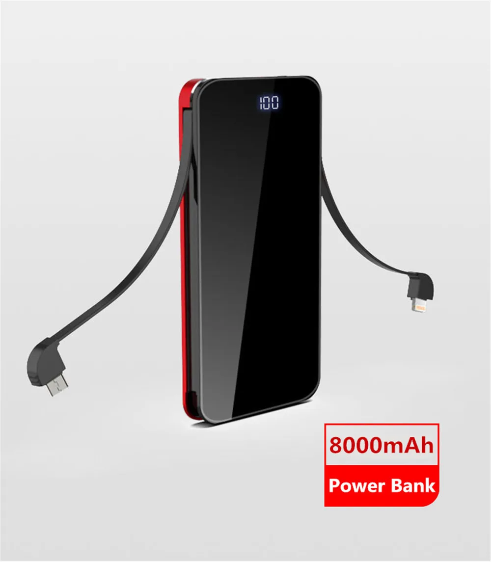 Realy 8000 мАч портативное мобильное зарядное устройство power Bank lcd для Xiaomi/iphone/samsung/huawei Быстрая зарядка внешний мини-аккумулятор резервного копирования