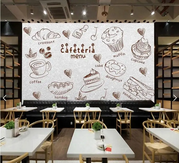 3d обои на заказ фоновые для ресторана кухни бара магазина украшения дома|Обои| |