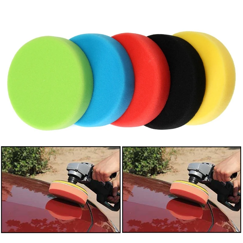 Hot 5 Pcs 6 Inch/150Mm Buffing Polishing Pad Flat Sponge Polisher Pads Kit For Car Auto Glass | Инструменты