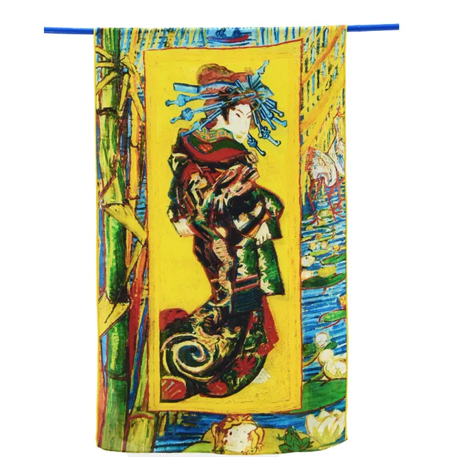 Van Gogh-Lady Yilijin натуральный шелковый шарф для женщин Винсента Ван Гога известный масляными красками напечатанный художественный шелковый платок и обертка 160x45 см - Цвет: Van Gogh-Lady