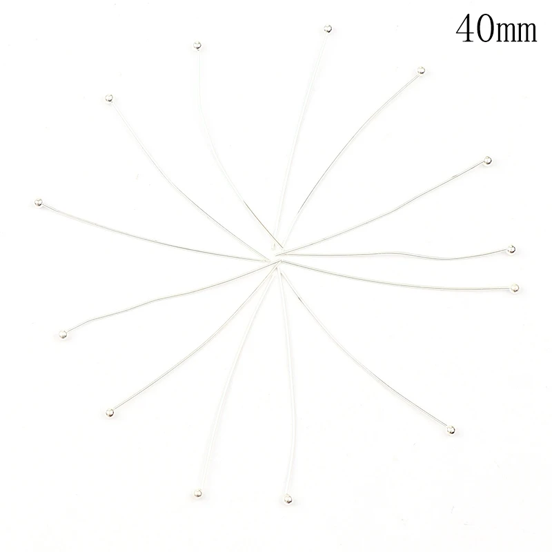 Silver 40mm 80pcs Заводские 20 мм 26 мм 30 мм 40 мм розовое золото, серебро, золото, античная бронза и белая K шариковая головка шпильки фурнитура DIY аксессуары для изготовления ювелирных изделий - Цвет: Silver 40mm 80pcs