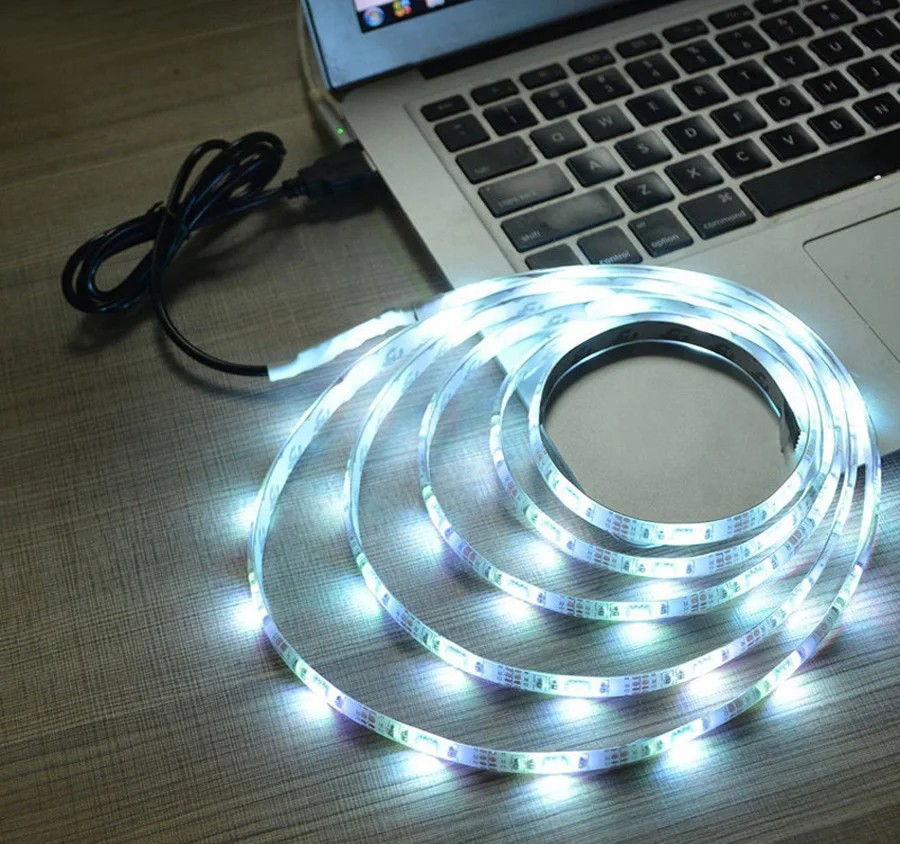 5 В USB Светодиодная лента 5050 RGB сменный светодиодный ТВ фоновый светильник ing 50 см 1 м 2 м 3M 4M 5 м DIY гибкий светодиодный светильник с Bluetooth пультом дистанционного управления