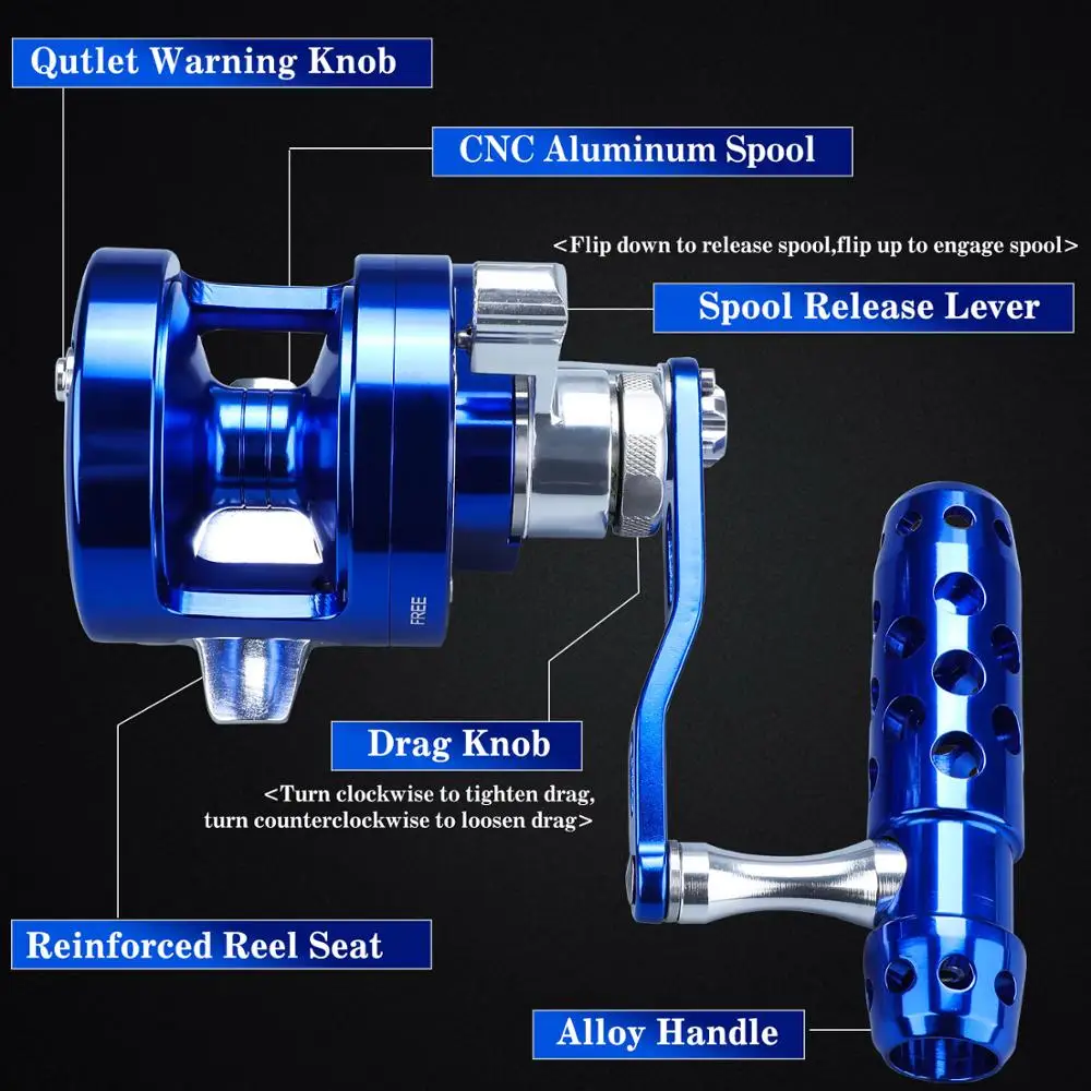 Sougayilang Metal Round Jigging Reel Saltwater Trolling Drum Reels Right Hand Fishing Sea Coil Baitcasting | Спорт и развлечения