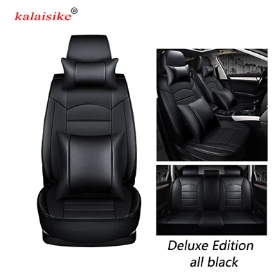 all black DE Kalaisike кожаные универсальные автомобильные чехлы для Citroen все модели c4 c5 c3 C6 Elysee Xsara C-Quatre Picasso автомобильный Стайлинг - Название цвета: all black DE
