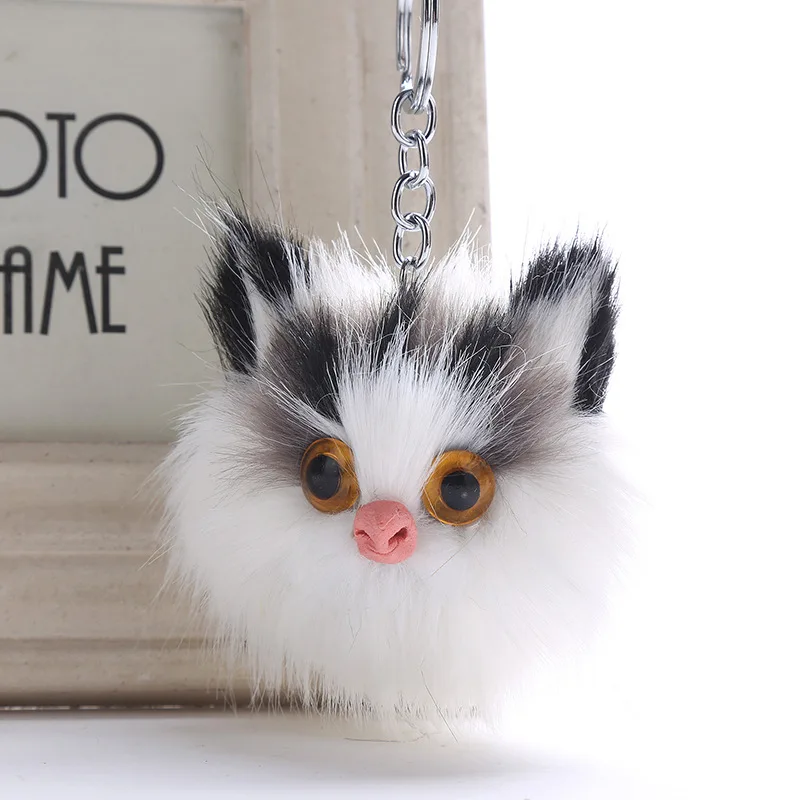 Owl Keychain/Pompom/key chain women Pendant Imitation Rabbit Fur Ball Holder Hair Car Key Chains Ring Fashion Jewelry | Украшения и