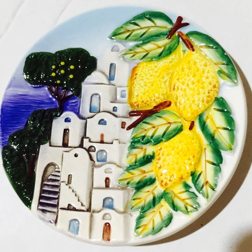 Decorative Dishes Ceramic Decor for Background Wall hand-painted Tourist Souvenir European style tourist souvenir ornament - Цвет: 10cm