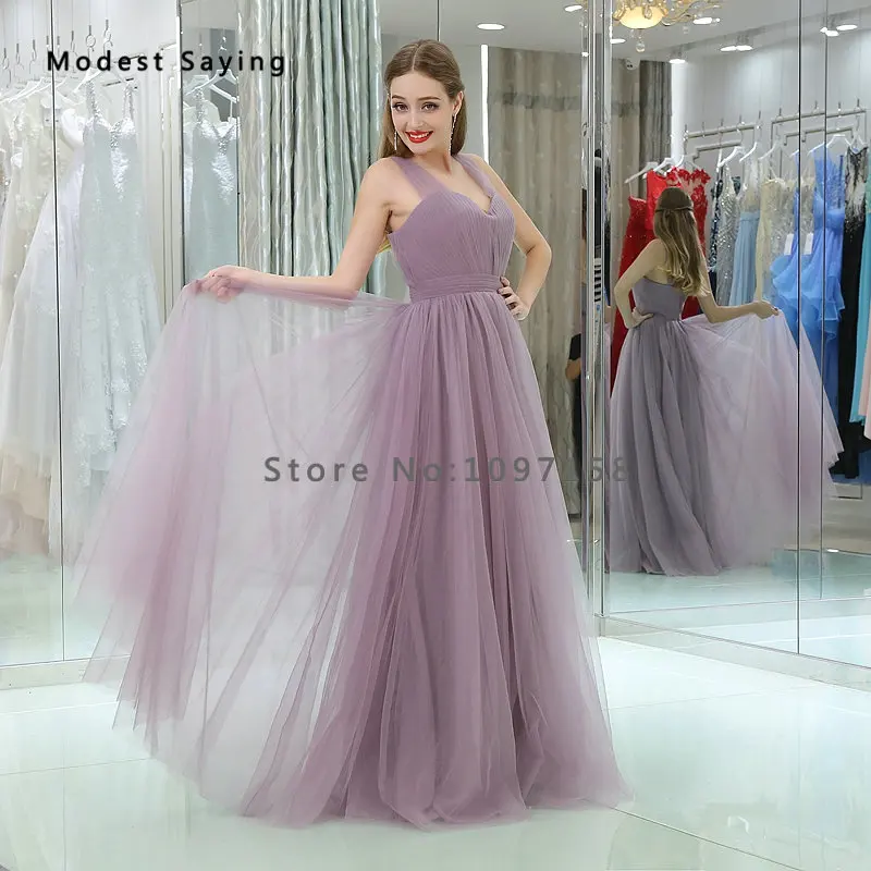 Элегантное фиолетовое ТРАПЕЦИЕВИДНОЕ плиссированное платье подружки невесты с