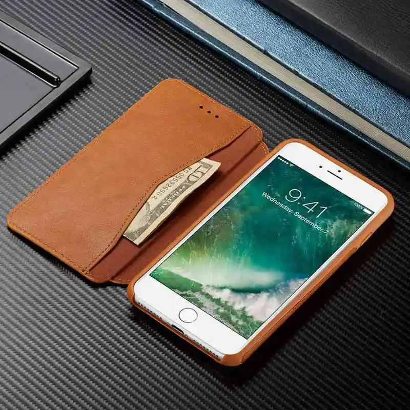 Магнитный Флип-кейс MAKEULIKE для iPhone 7 8 Plus, гибридный Чехол из искусственной кожи, чехол-кошелек для iPhone 7 8 Plus