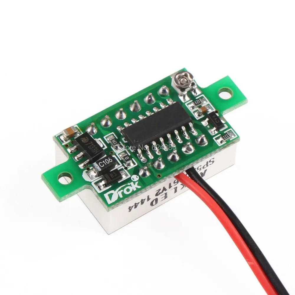 Зеленый светодиодный цифровой Вольтметр 0 36 дюйма автомобильный вольт