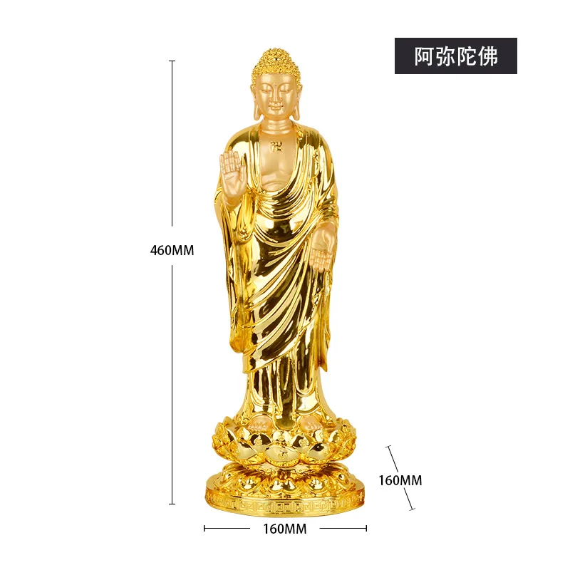 C-Amitabha Западная Sansheng Смола ремесла статуя Будды Amitabha с изображением Будды и Гуаньинь Bodhisattva украшения дома аксессуары статуэтки - Цвет: C-Amitabha