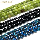 Браслет из натурального агата, нефрита, аметиста, тигрового глаза, лазурита, кристаллов, бусины для самостоятельного изготовления ювелирных изделий, 4, 6, 8, 10, 12 мм