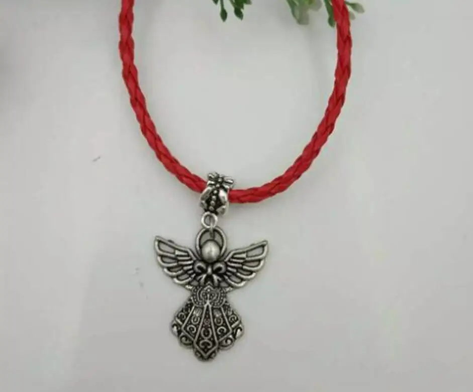 10 шт./Лот подвеска в виде ангела смешанный кожаный шнур браслет сделай сам