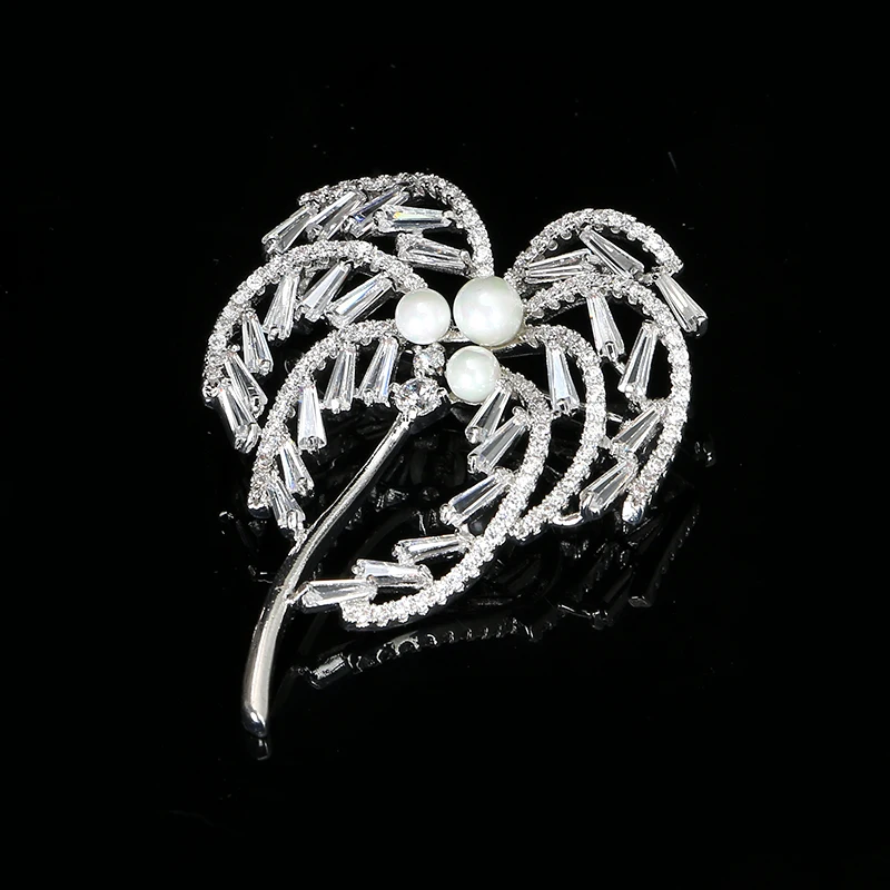 Женская Брошь из меди и кокоса брошь с жемчугом цирконами в форме пальмы