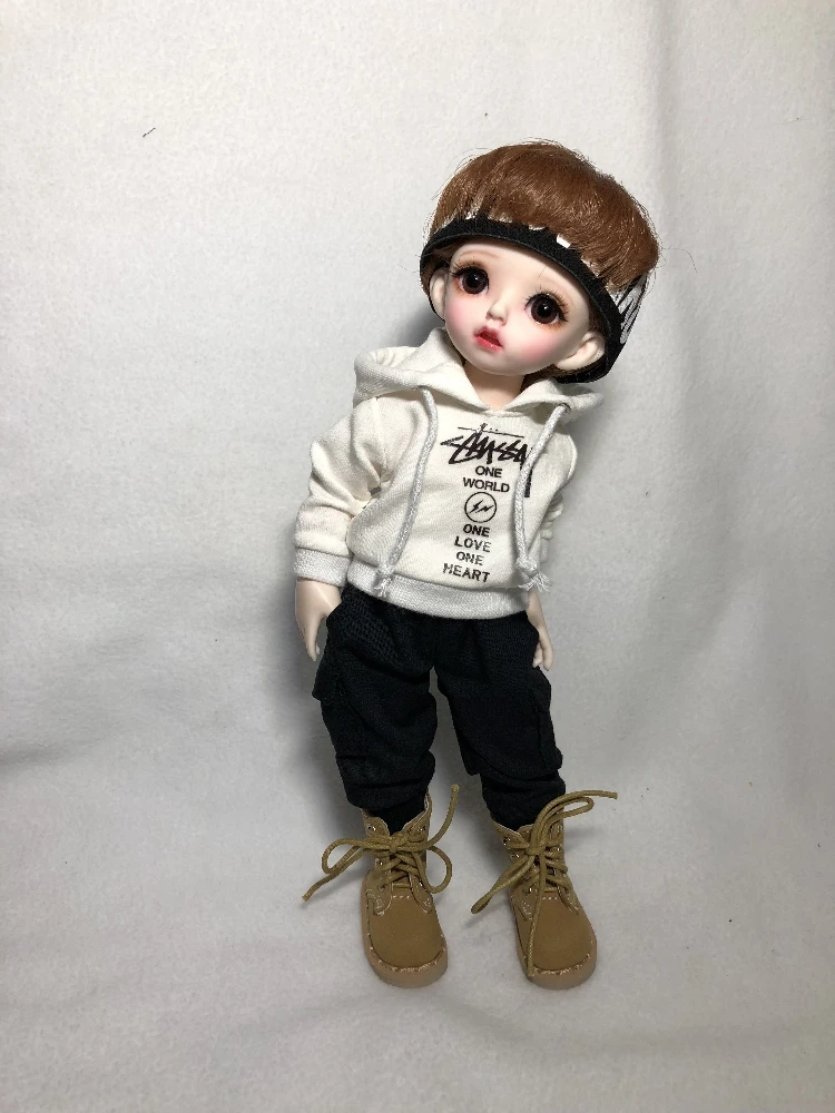 T02-X607 Blyth кукольная одежда 1/6 куклы OB24 аксессуары azone одежда ручной работы белый свитер с надписью Футболка черные штаны