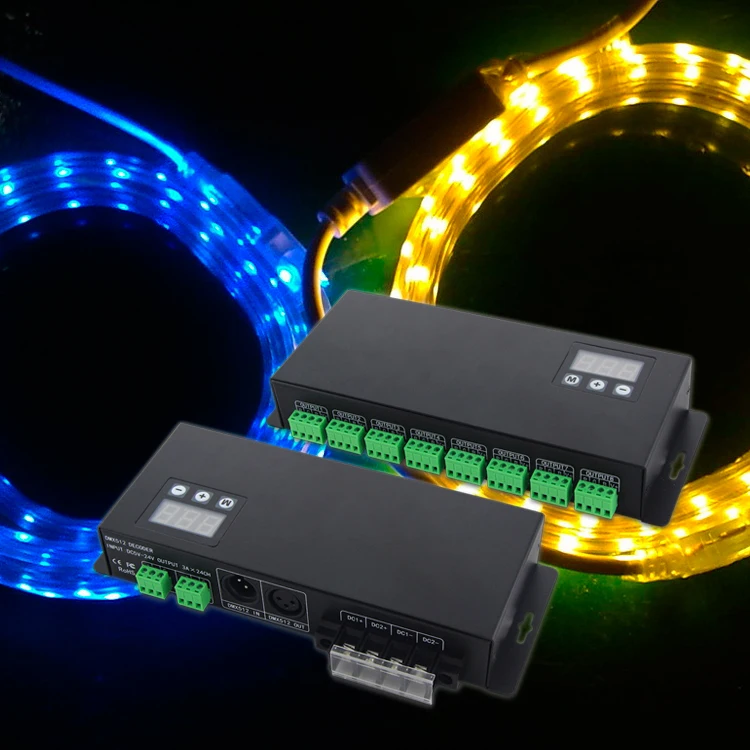 24 channle DMX светодиодный декодер DMX512 Мощность RGB контроллер Светодиодный BC 824 3 года