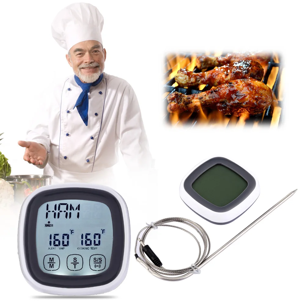 Мини ЖК-дисплей сенсорный кухонный цифровой термометр для приготовления мяса с датчиком синхронизации termometro