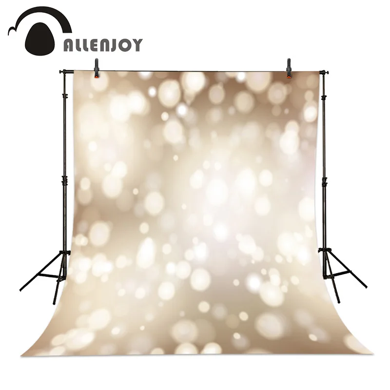 

Allenjoy Photographic background Gold Circle Light Stars Glitter Bokeh Sparkle Modern Shiny backdrops studio digital printed