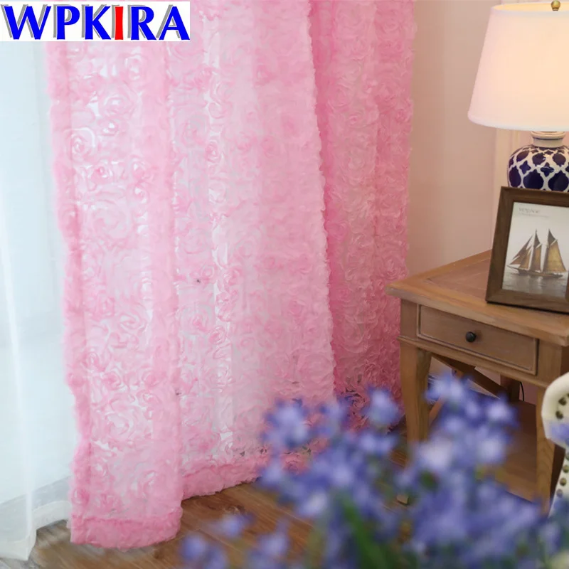 DIY Белая роза Корейская 3d занавеска s вышитый Цветочный Тюль отвесная для гостиной Детская занавеска для спальни для кухни ткань WP148-30