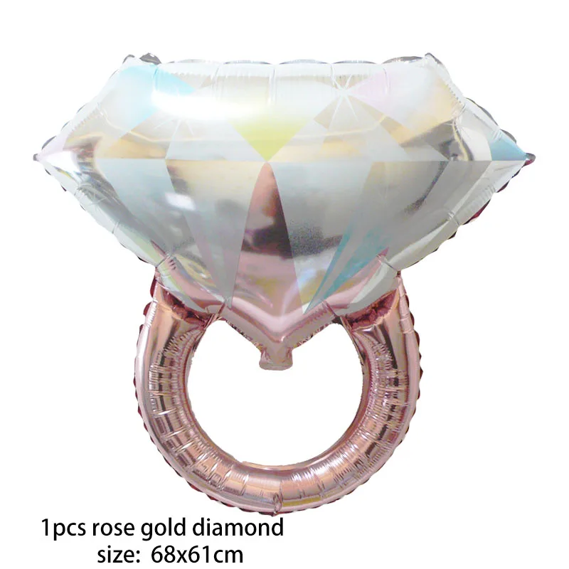 1pcs diamond ring 1 комплект 16 дюймов розовое золото буквы "Bride to be" воздушных шаров в форме сердца воздушные шары из фольги курица декорации на свадьбу, вечеринку принадлежности для вечеринки-девичника - Цвет: 1pcs diamond ring