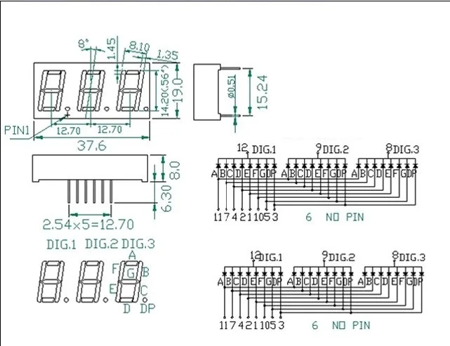 3 5 дюймовый битный общий катодный цифровой модуль для Arduino Glyduino|ЖК-модули| |