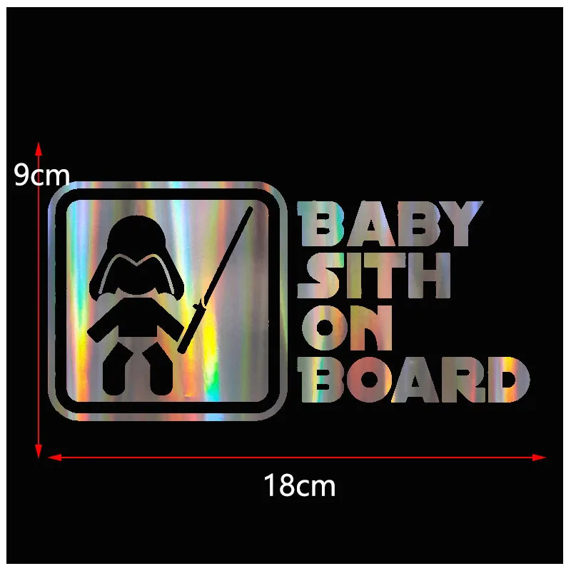 18*9 см Автомобильная наклейка &quotBaby Sith On Board&quot Забавные автомобильные