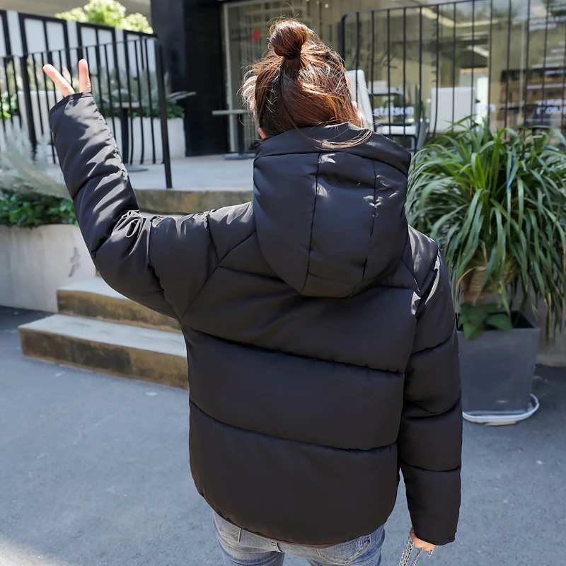 Парка женская зимняя однотонная с капюшоном 2019 хлопок|Женские парки| |