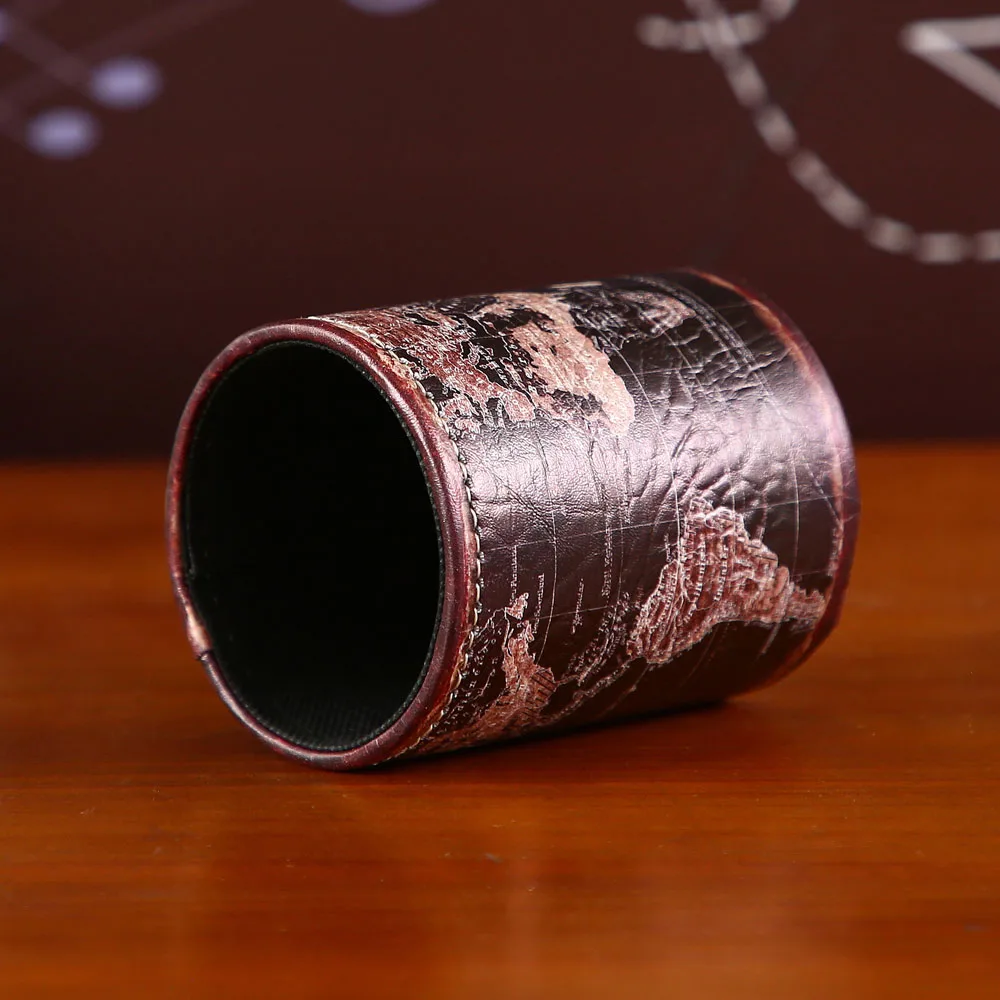 Черный пенал LINKWELL из искусственной кожи с рисунком карты мира держатель для