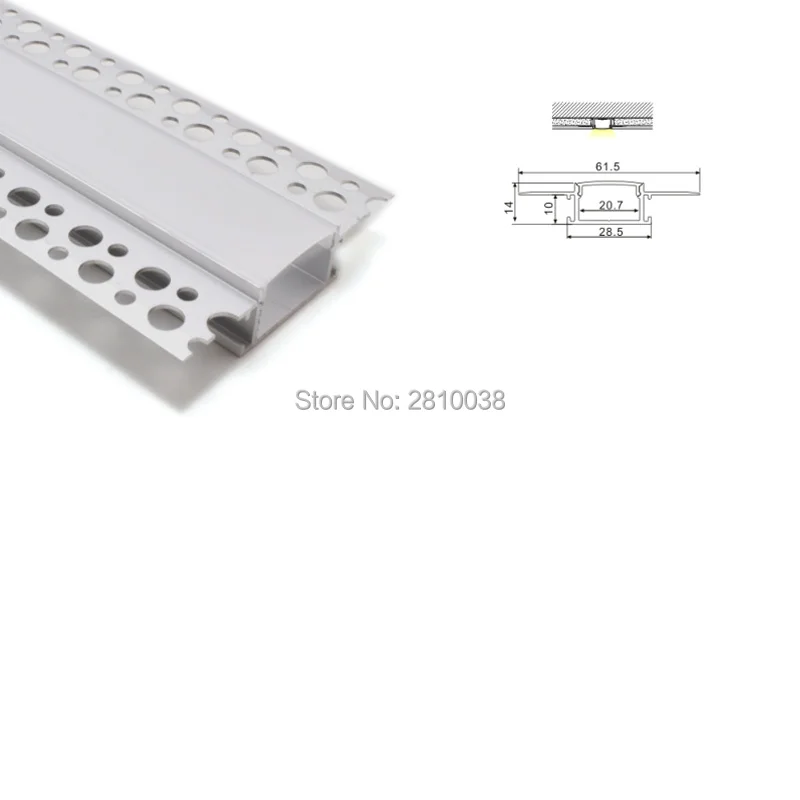 100X2 м наборы/партия поверхностного монтажа светодиодный алюминиевый профиль для
