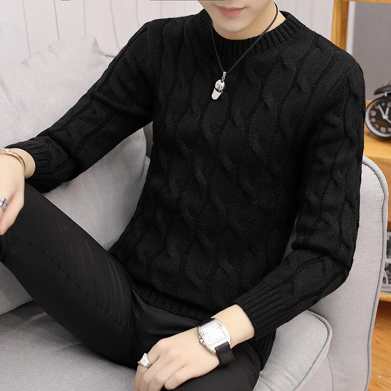 

2019 autumn fashion leisure han edition youth thick knit sweater wholesale render men students