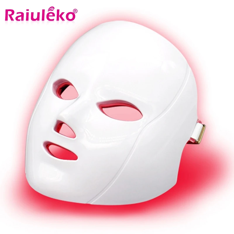 7 цветов светильник светодиодный маска для лица Уход за кожей омоложения кожи по