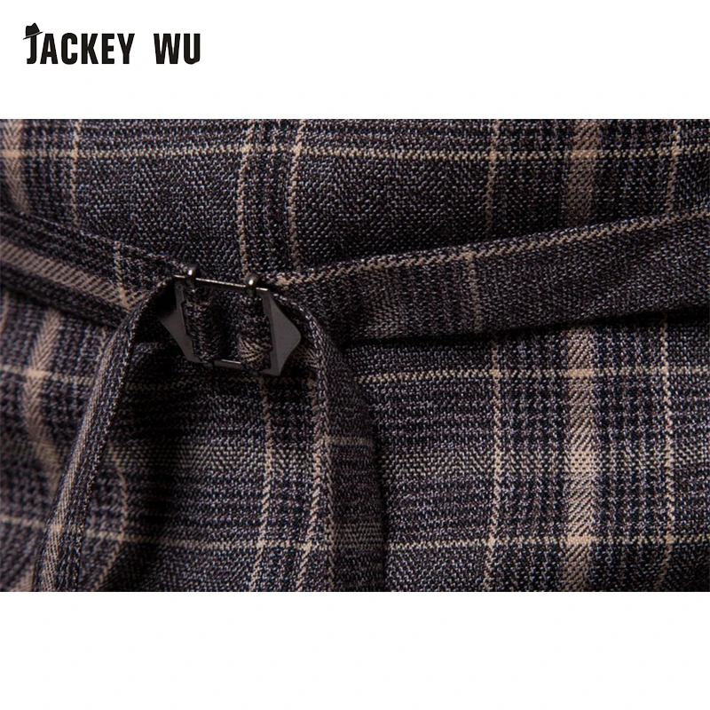 JACKEYWU, брендовый мужской жилет,, английский стиль, Ретро стиль, двубортный жилет, Свадебный клетчатый жилет, деловой стиль, повседневный пиджак
