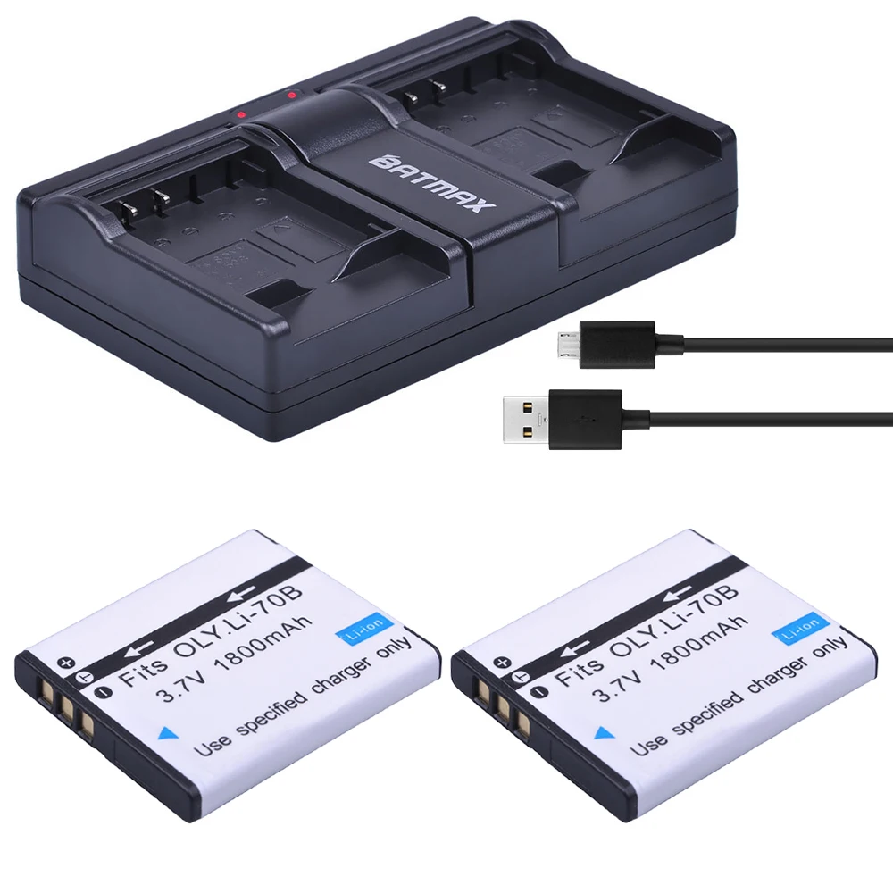 2 шт., аккумулятор Li 70B на 1800 мач + зарядное устройство с двумя USB-портами для Olympus Li-70B, FE4020, FE4040, D705, FE5040, 5, 5, 5, 5, 5, 5, 5, 1, 5, 5, 5, 5, 5, 5, 5, 1, 5, 5, 2, 5, 5, 5, 5, 5, 5, 1, 5, 5, 5, 5, 5