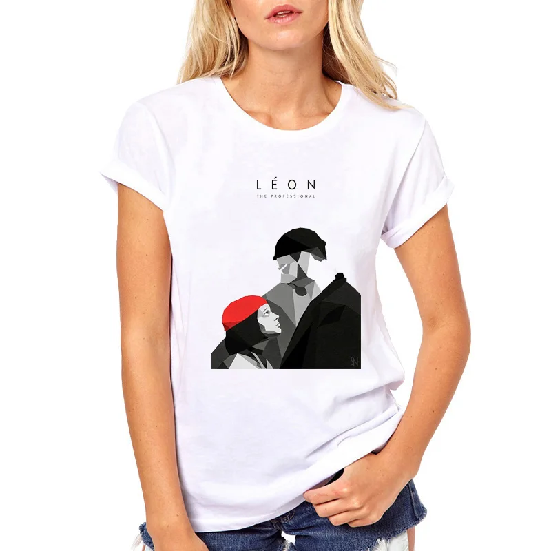 Женская уличная футболка с коротким рукавом футболки для девочек принтом Leon