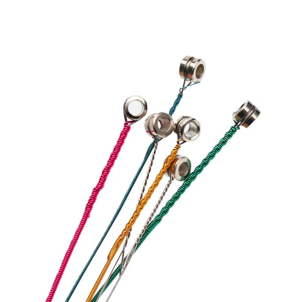 1 Set 6PCS Strings Universal Steel Core E-A Colorful Acoustic Guitar Strings Musical Instrument Guitar Parts Accessories