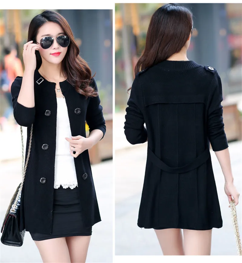 Женский длинный кардиган в Корейском стиле Свободный большого размера весна 2016 |