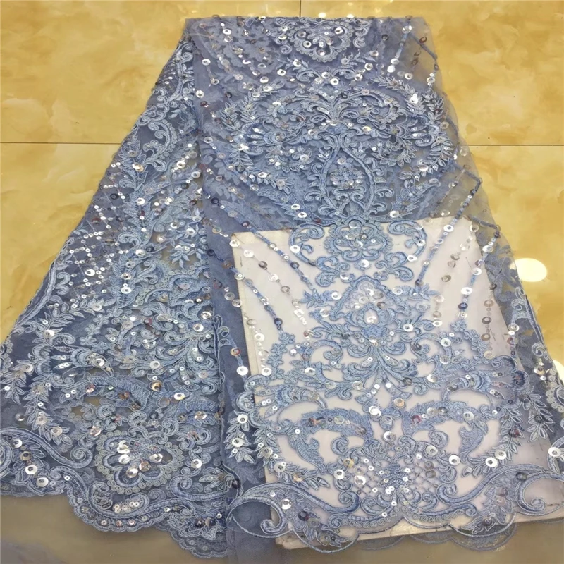 5 Yards Bestlace French Glittery African Lace Fabric High Quality Yellow Nigerian With Sequins For Party | Дом и сад