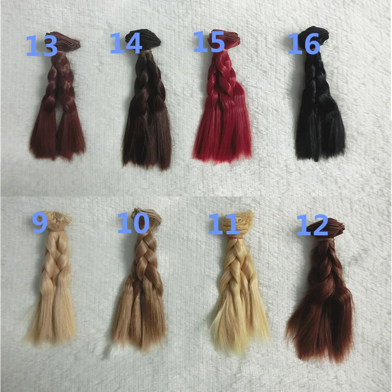 

12PCS/LOT SD BJD Hair Handmade Natural Color DIY Curly Doll Wig Hair 15CM