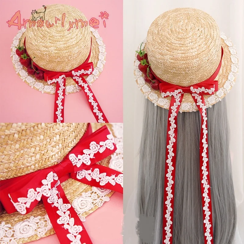 Шляпа Солнцезащитная Женская в японском стиле с кружевом и бантом|Женские