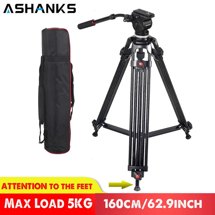 1.6M Tripod Профессиональный штатив ASHANKS JY0508 0508A для камеры, алюминиевый штатив, подставка для DSLR, амортизирующие штативы для видеосъемки - Цвет: 1.6M Tripod