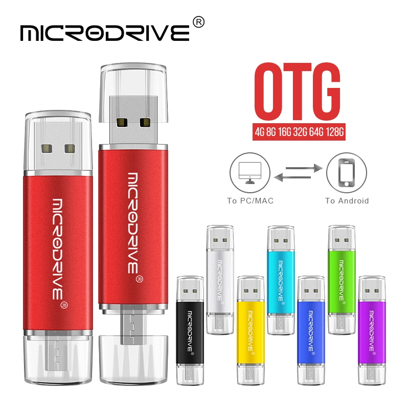 Новинка OTG флеш-диск usb 2,0 32 ГБ 16 ГБ 8 ГБ металлическая карта памяти Флешка 32 Гб 64 Гб 128 ГБ флеш-накопитель usb флешка флэш-диск micro