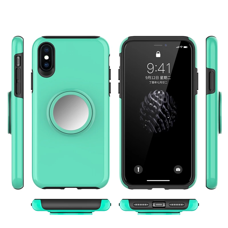 Зеркальный чехол для iPhone 7 чехлы из мягкого ТПУ + PC задняя крышка X XS MAX 8 Plus 6 S