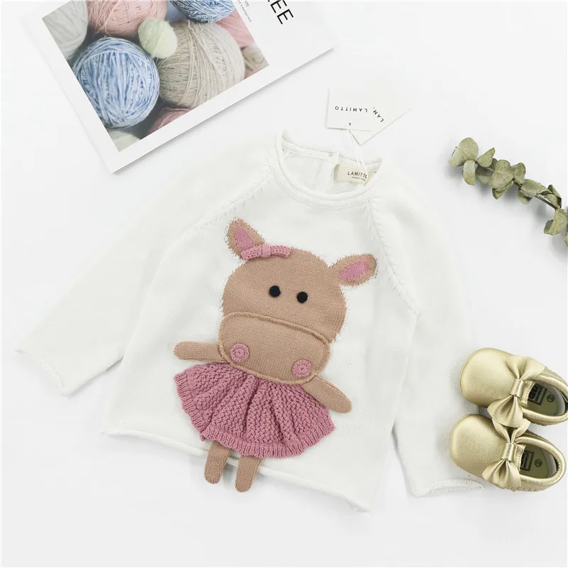 Осенний Детский свитер для девочек длинные рукава caracter пуловер с рисунком regualr