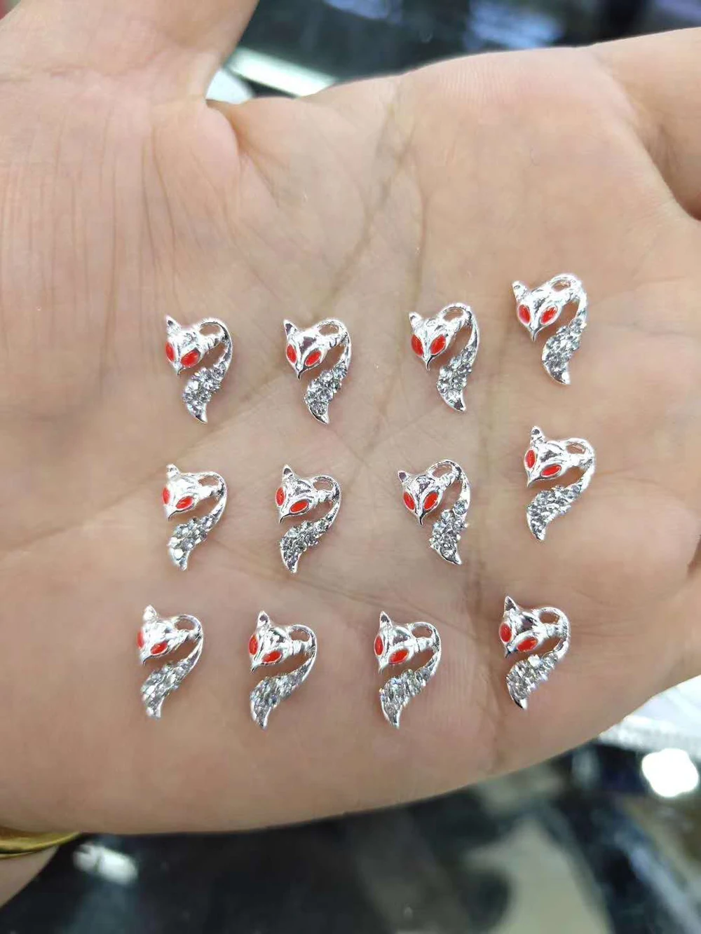 10pc Butterfly Rhinestone Nail Charm - Charms Animal /Fox with stone multiple charms for nail art # 3 styles | Красота и здоровье