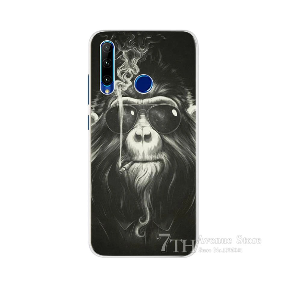 Небесно-голубой Чехол для Honor 10i, мягкий силиконовый чехол с мультипликационным принтом для Huawei Honor 10i HRY-LX1, HRY-LX1T, задняя крышка, чехол для телефона Honor 10i 10 i 6,21" - Цвет: Небесно-голубой