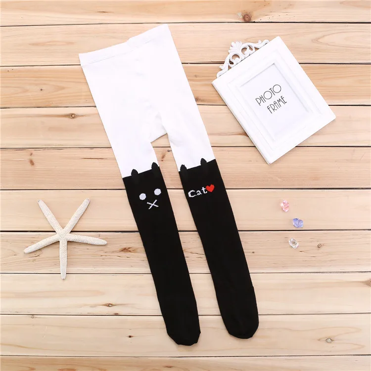 Колготки Весна и Осень для девочек Забавные модные детские хлопковые колготки с